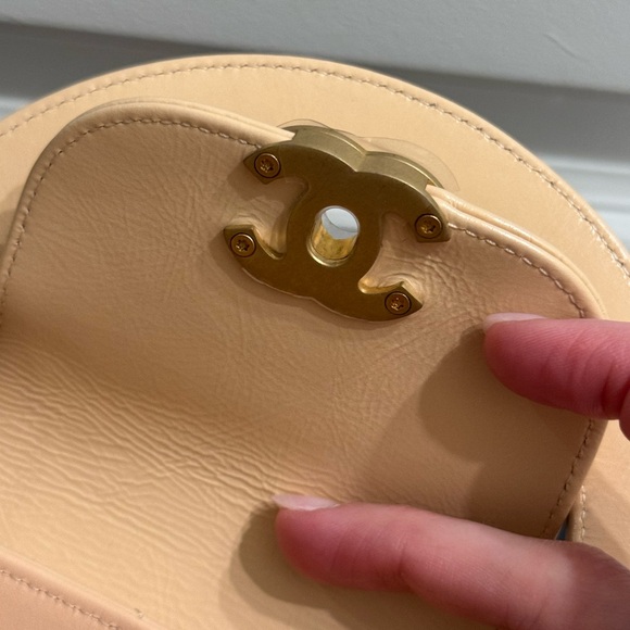 Chanel Beige Shiny Crinkled Quilted Leather Mini Shopping Bag NEW - Picture 11 of 16